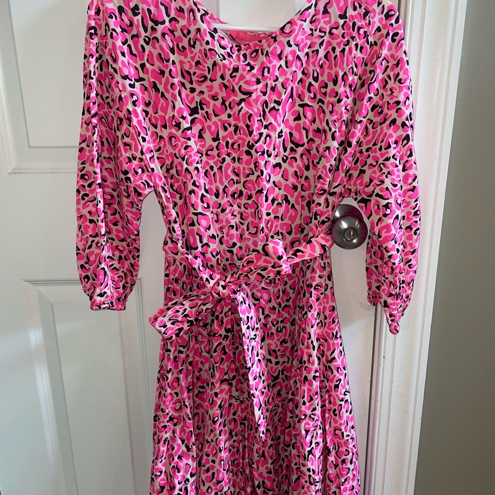 Lilly Pulitzer Pink and Black Animal Print Dress